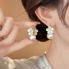 New French floral, ethereal, elegant, sweet and high-end luxurious evening stud earrings Application Scenario